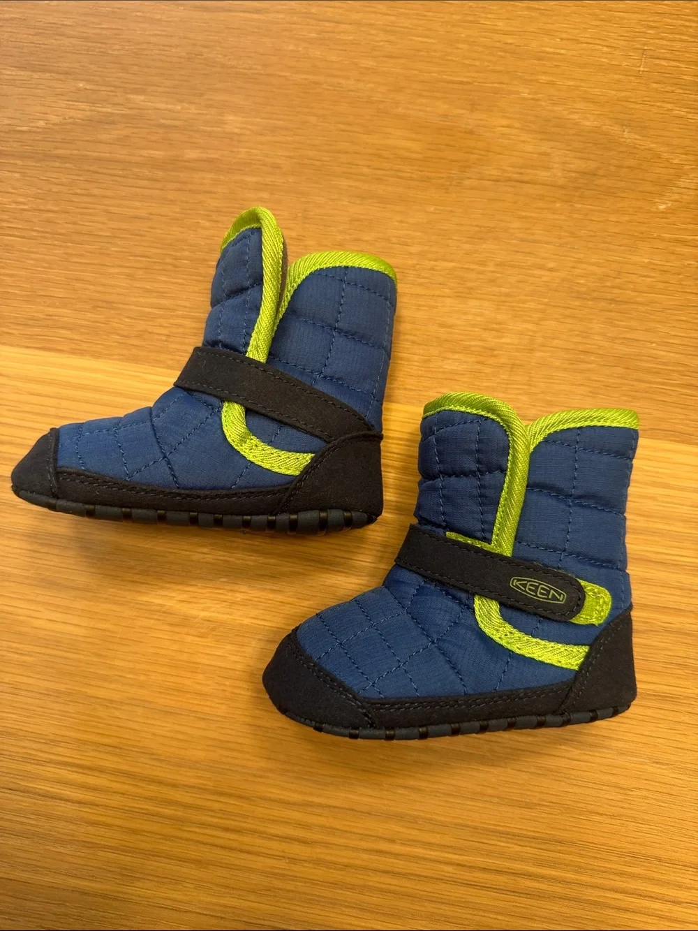KEEN Baby Blue & Lime Winter Booties